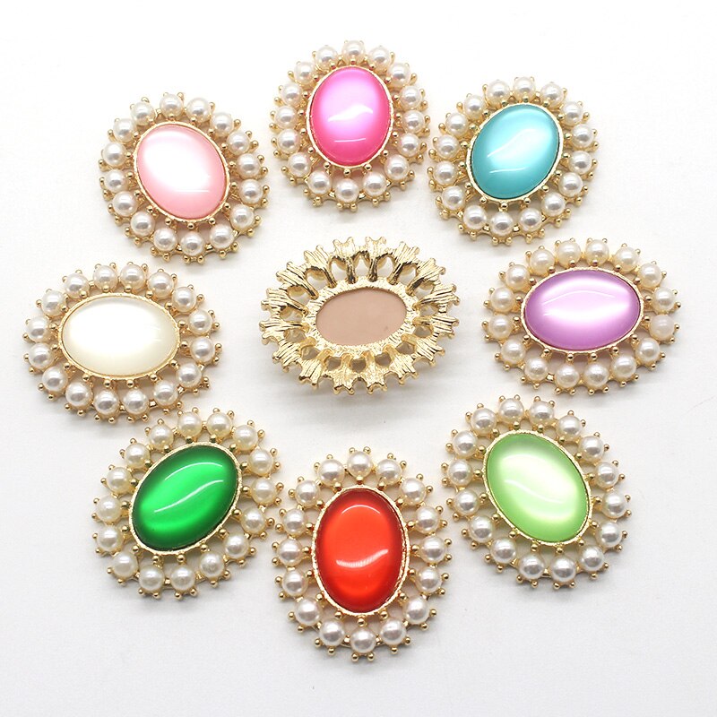 Exquisite 10pcs/set alloy metal pearl DIY jewelry accessories rhinestone crystal wedding invitation clothing artwork