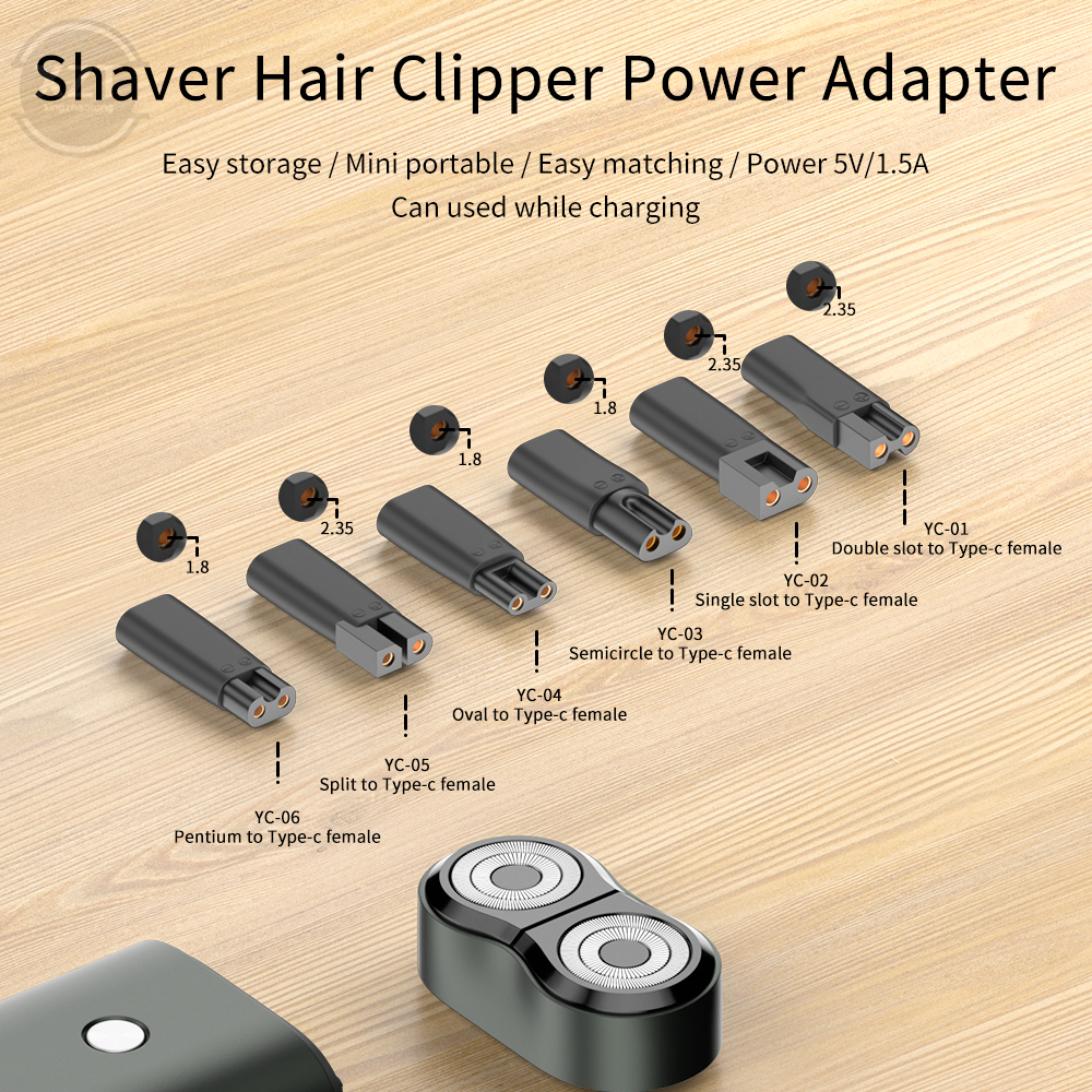Connecteur de Conversion de charge type-c femelle, prise d'alimentation pratique, chargeur de remplacement, adaptateurs USB pour rasoir, tondeuse à cheveux