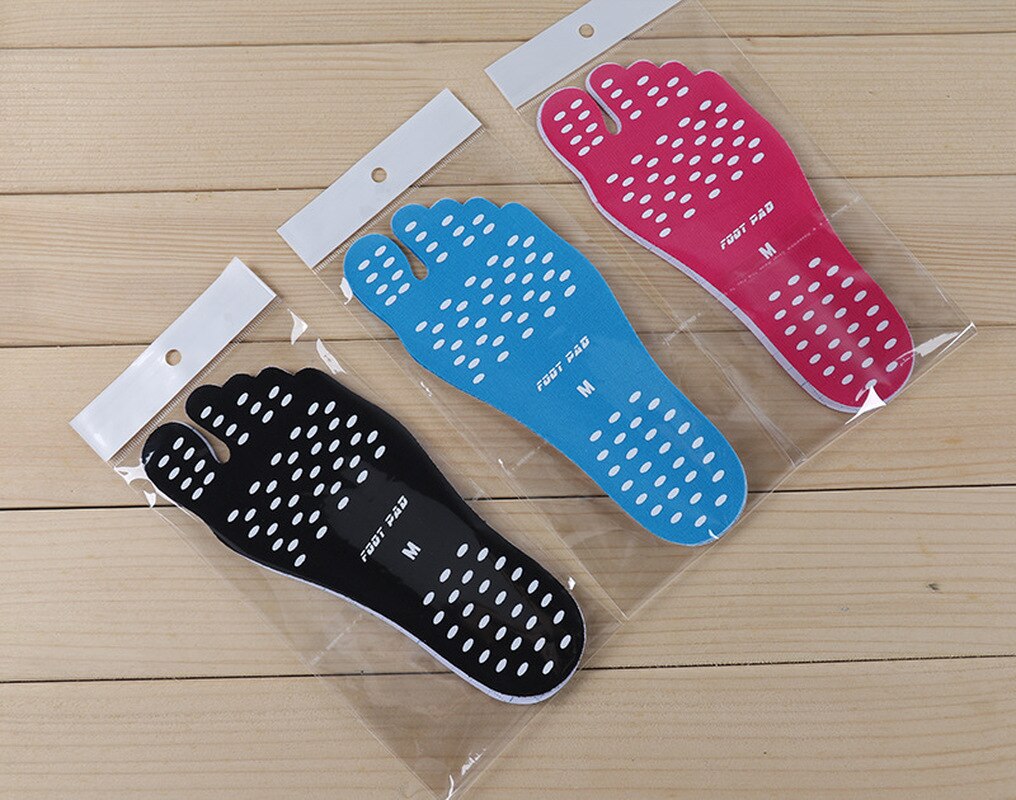 Feet Sticker Foot Stick on Soled Sticky Pads for Feet Anti-slip Beach Sock Waterproof Insole Feet Protection 4 Size