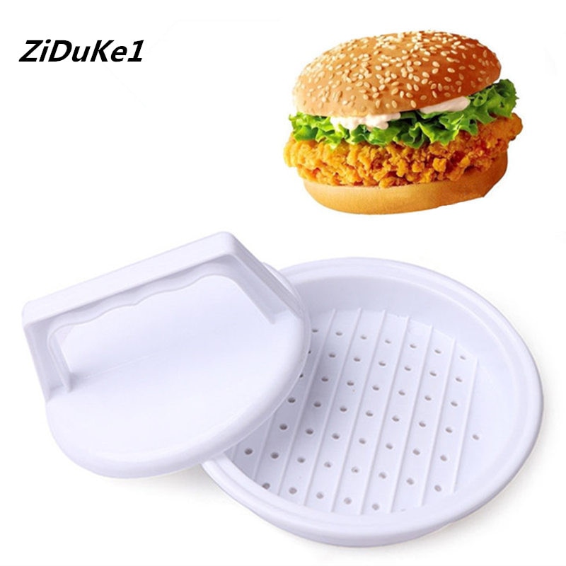 1 set hamburgerpress vit plast hamburgare kött nötkött grill hamburgare press biffmaskin form kök kött hamburgare maskin biffar