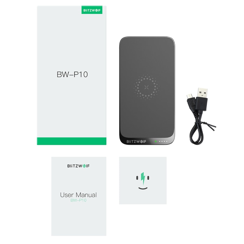 BlitzWolf BWP10 10000mAh QC 3,0 PD18W Energie Bank 10W Drahtlose Ladegerät mit 4 Ausgänge für iPhone XS für schalter für XIAOMI S10 S10 +