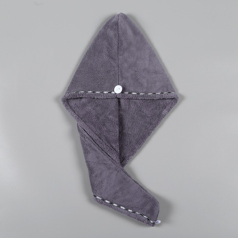 Shower Cap Soft Microfiber Hair Towel Fast Drying Dryer Towel Hair Hat Cap Turban Head Wrap SPA Bathing Supplies: Gray