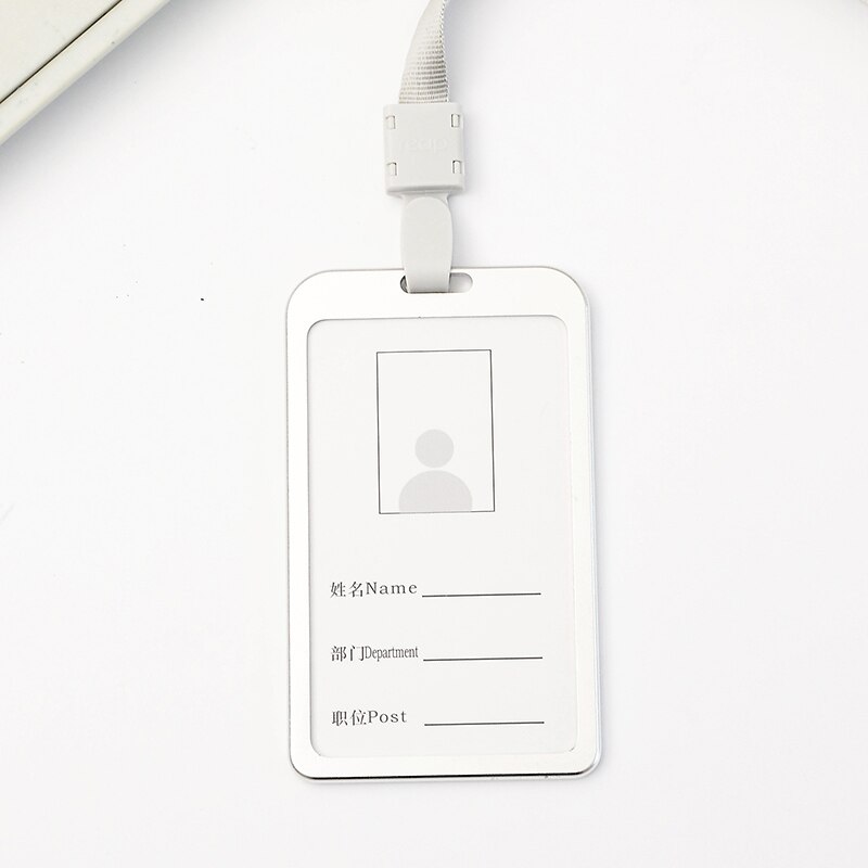 Nova liga de alumínio id cartão de identificação titular cartão de crédito banco cartões de ônibus caso capa suportes escritório escola papelaria alta qualidade: Silver