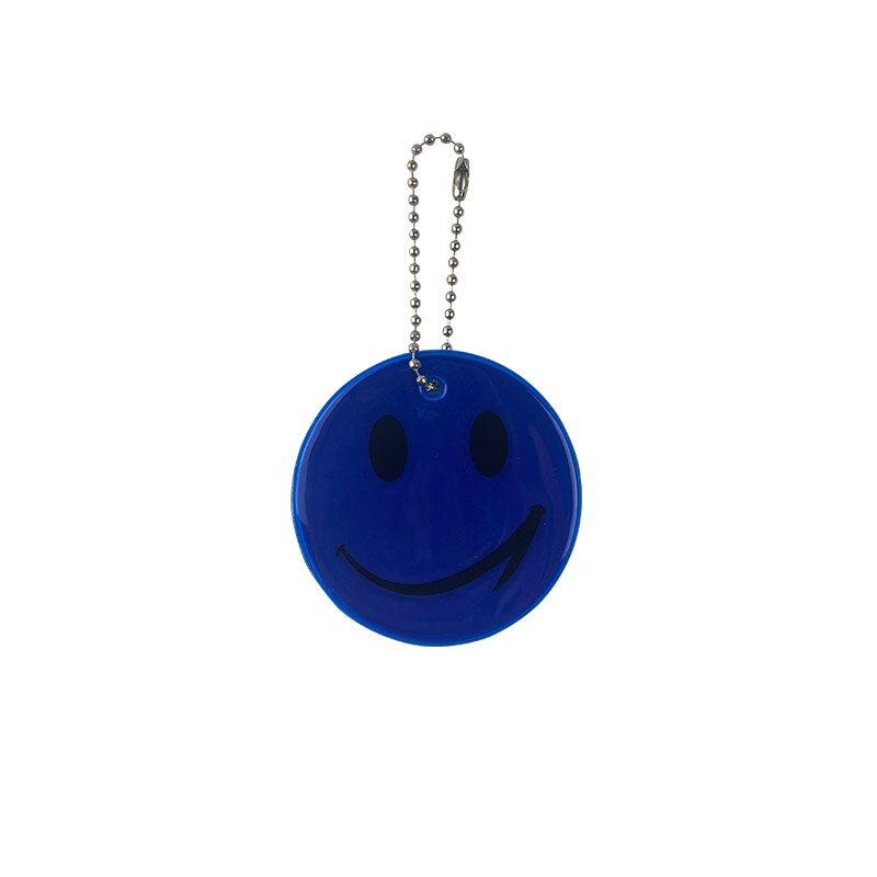 6cm schattige reflecterende smiley sleutelhangers, tashangers, accessoires, sleutelhangers voor zichtbaar verkeer, veilig gebruik 65mm: Blauw