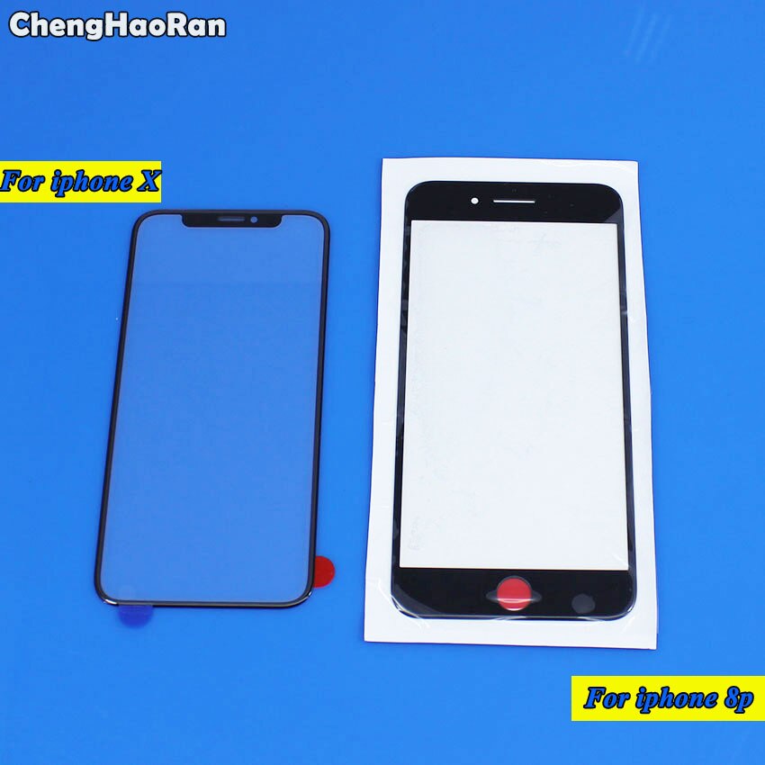 ChangHanRan LCD Front Touch panel Glass Outer Lens for iphone 6 6g 6plus 6s plus 7 7p 8 8plus X 4.7" 5.5"inch Black White color