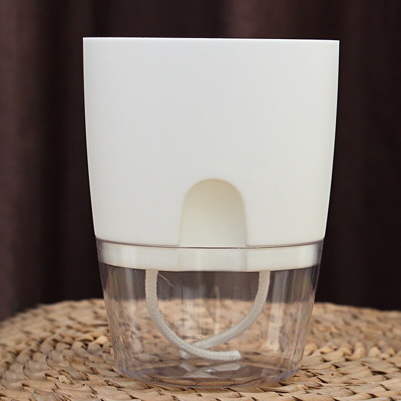 Selbst bewässerung Blumentopf 2 Schicht Feuchtigkeit Absorption Automatische Bewässerung Hydrokultur Blumentopf Für Heimat Garten Pflanzen Pflege Topf: Weiß 8.2x11.3cm