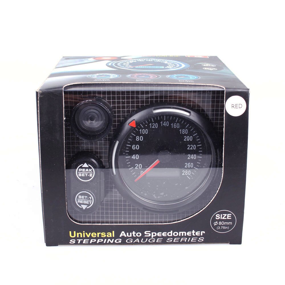 Blue And Red LED 80MM MPH Gauge Speedometer Odometer Car With Red Shift Light MPH Auto Gauge