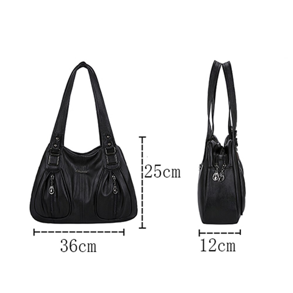 Solid Color PU Leather Shoulder Bags for Women Luxury Handbags Women Bags Handbags Tote Bag Sac