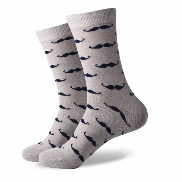 Chaussettes moustache en coton peigné pour hommes 9 styles taille américaine (7.5-12): 383