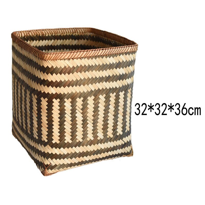 Afrykańnarty element tkane z bambusa kosze robić przechowywania doniczka dekoracyjna etniczne przechowywanie rozmaitości wiadro na przechowywanie w domu i organizator: 04 32x32x36cm