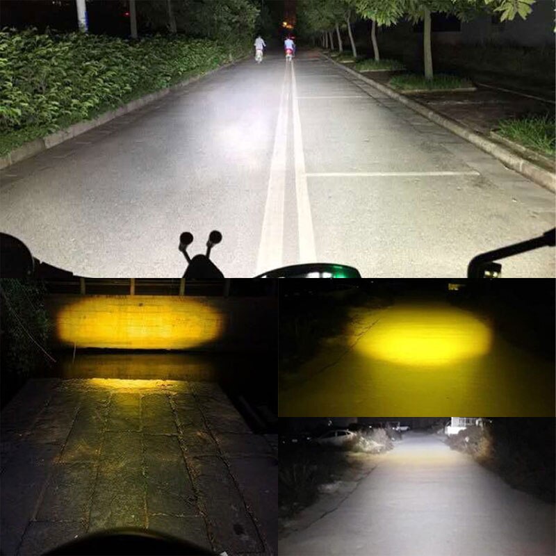 1Pc 12-80V P15D Led H4 Led BA20D Led Cob Led Motorfiets Koplamp Wit Geel Hi Lo lamp Scooter Auto Accessoires Mistlampen