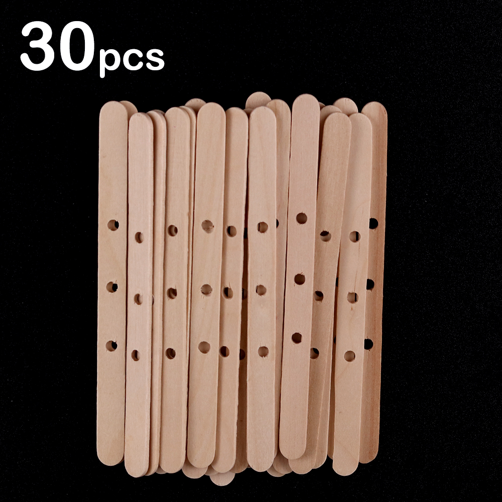 5/20/30 Stuks Met Gaten Houten Wax Core Houder Houten Stokken Lont Centreerapparaat Voor Diy Kaars levert Handwerk Craft Supplies: Deep Blue