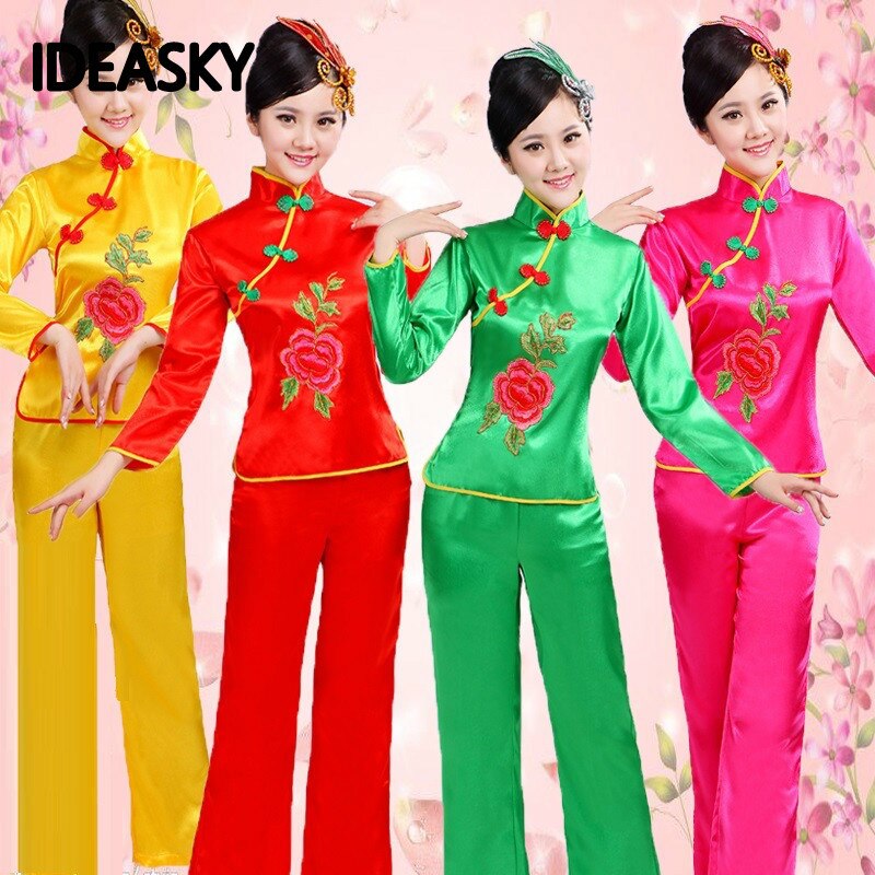 traditional national chinese folk dance costume for woman costumes costume yangko dress for hanfu women yangge woman clothing