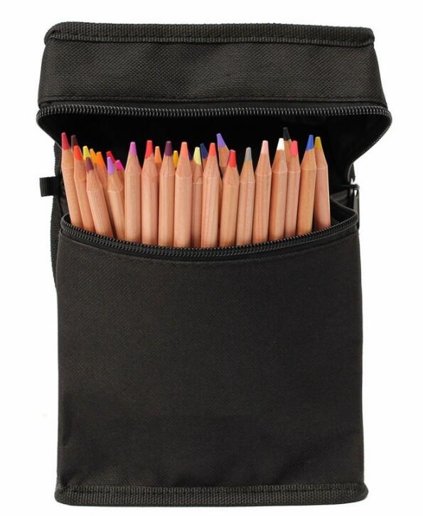 Storage Bag Black Folding Art Markers Large Capacity Multifunctional Zipper Canvas Pencil Case Pen storage bag For Markers Pens