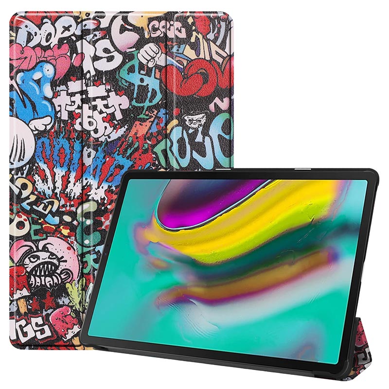 Para Samsung Galaxy Tab S5E Funda de cuero Delgado inteligente de 10,5 "Funda plegable magnética para Galaxy Tab S5E SM-T720 SM-T725 Funda: Graffiti