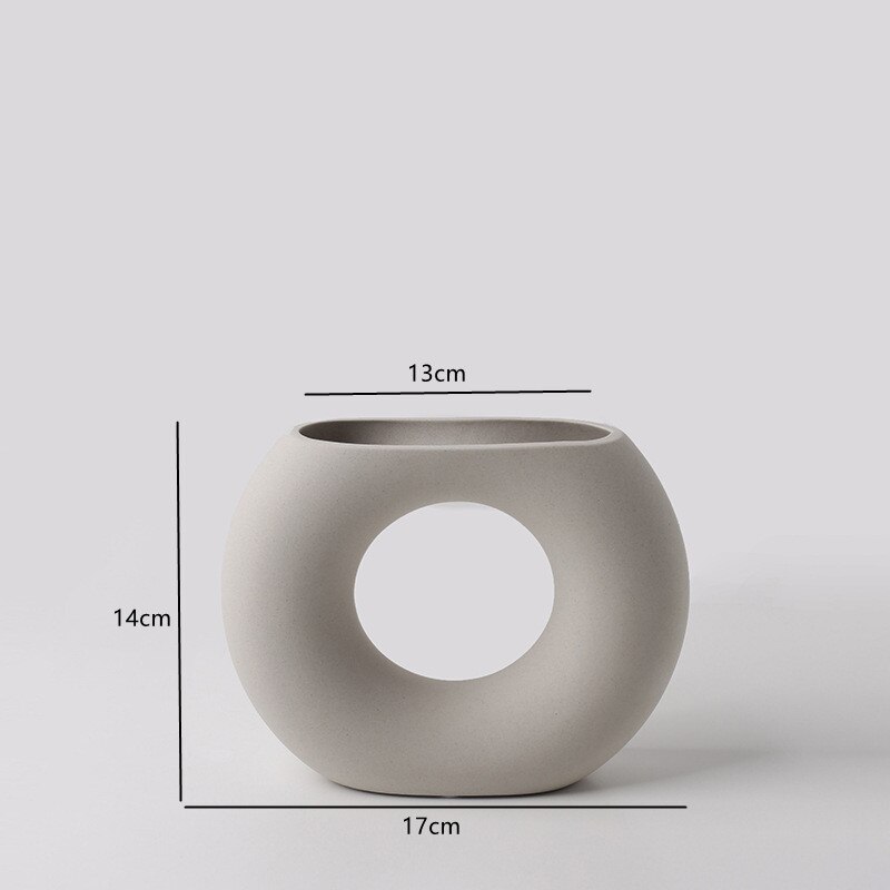 Nordic Home Decor Ceramics Vase Ceramics Living Room Decoration Flower Vase Desktop Flower Pots Decorative Plant Vase: B