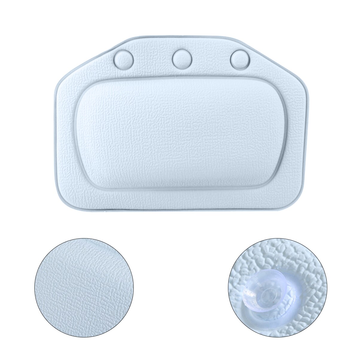 Oreiller de bain de SPA rembourré Spongy | Coussin de baignoire avec 3 ventouses, coussin de baignoire en PVC pour cou appui-tête souple, étanche