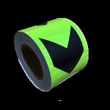 Cinta reflectante fluorescente de PVC autoadhesiva, señal de guía de tráfico, 10CM * 1M