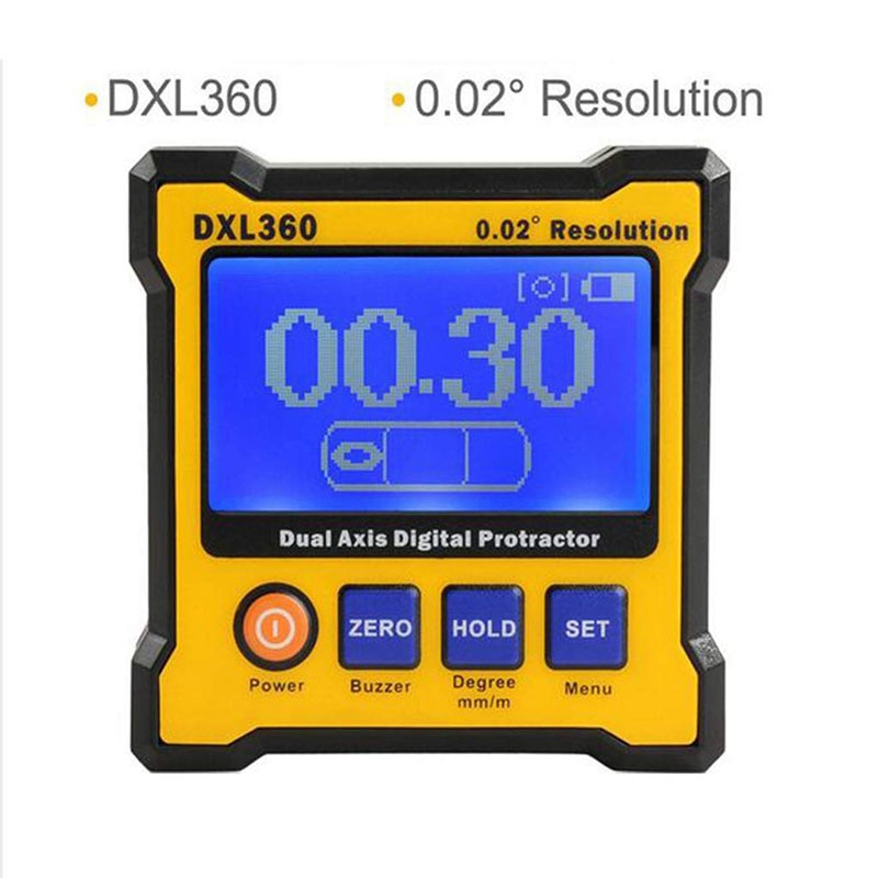 Digital Protractor level Inclinometer Measuring Angle ruler Elevation meter DXL360 Dual Axis,rechargable magnetic,Resolutin 0.02