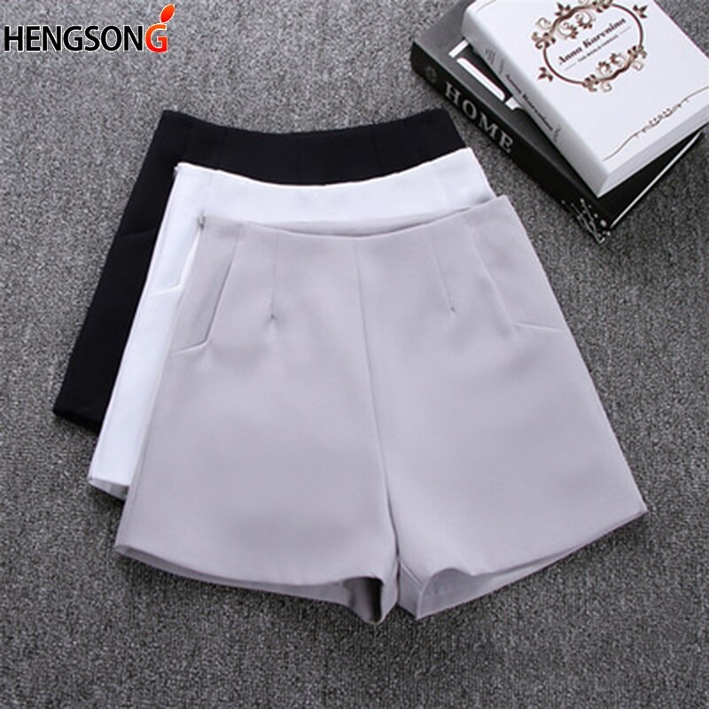 Summer Women Sports Shorts Female Tennis Shorts Pockets Zipper Solid High Waist Sporting Shorts