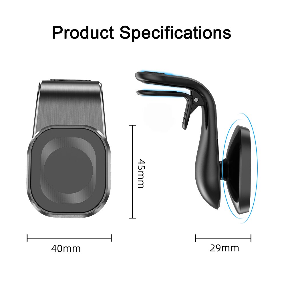 Magnetisk telefonholder i bil universal bil lufteventil magnetfeste bil smarttelefonstativ gps støtte for iphone 12 xiaomi samsung