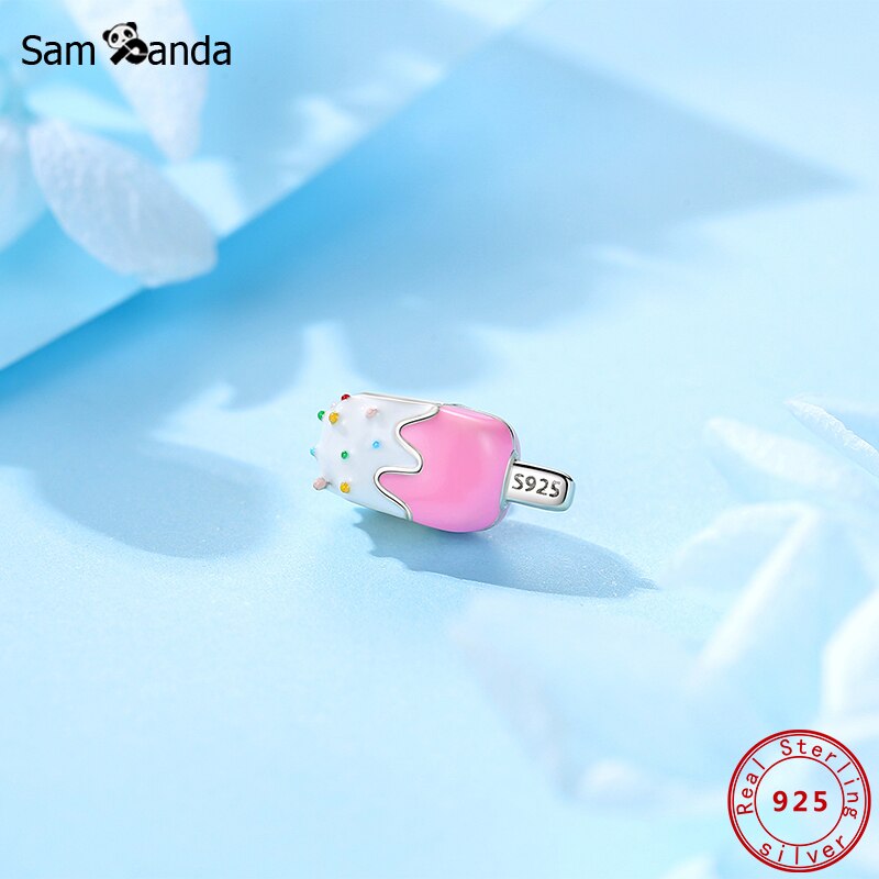 Authentic 100% 925 Sterling Silver Charms Ice Cream CZ Fit Original Bracelets Women DIY Jewelry