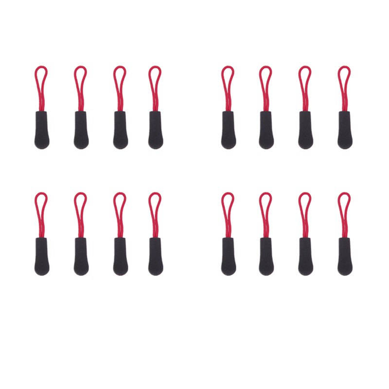 Rits Gebroken Gesp Pull Puller Clip Tag Fixer Zip Cord End Fit Touw Rugzak Reizen Koffer Kleren Tent Tab Vervanging tas: Red Black