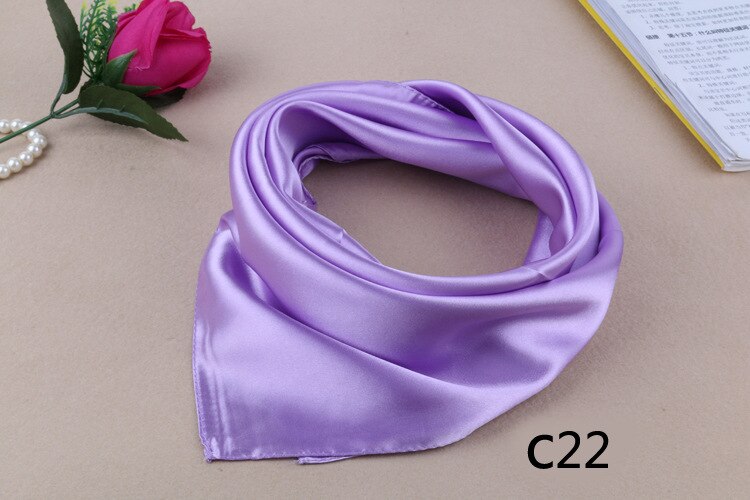 WZCX 60*60cm Frauen Einfarbig Seide Schal Frühling Herbst Neue Einfache Quadratische Schals Für Damen Weibliche schal: 21