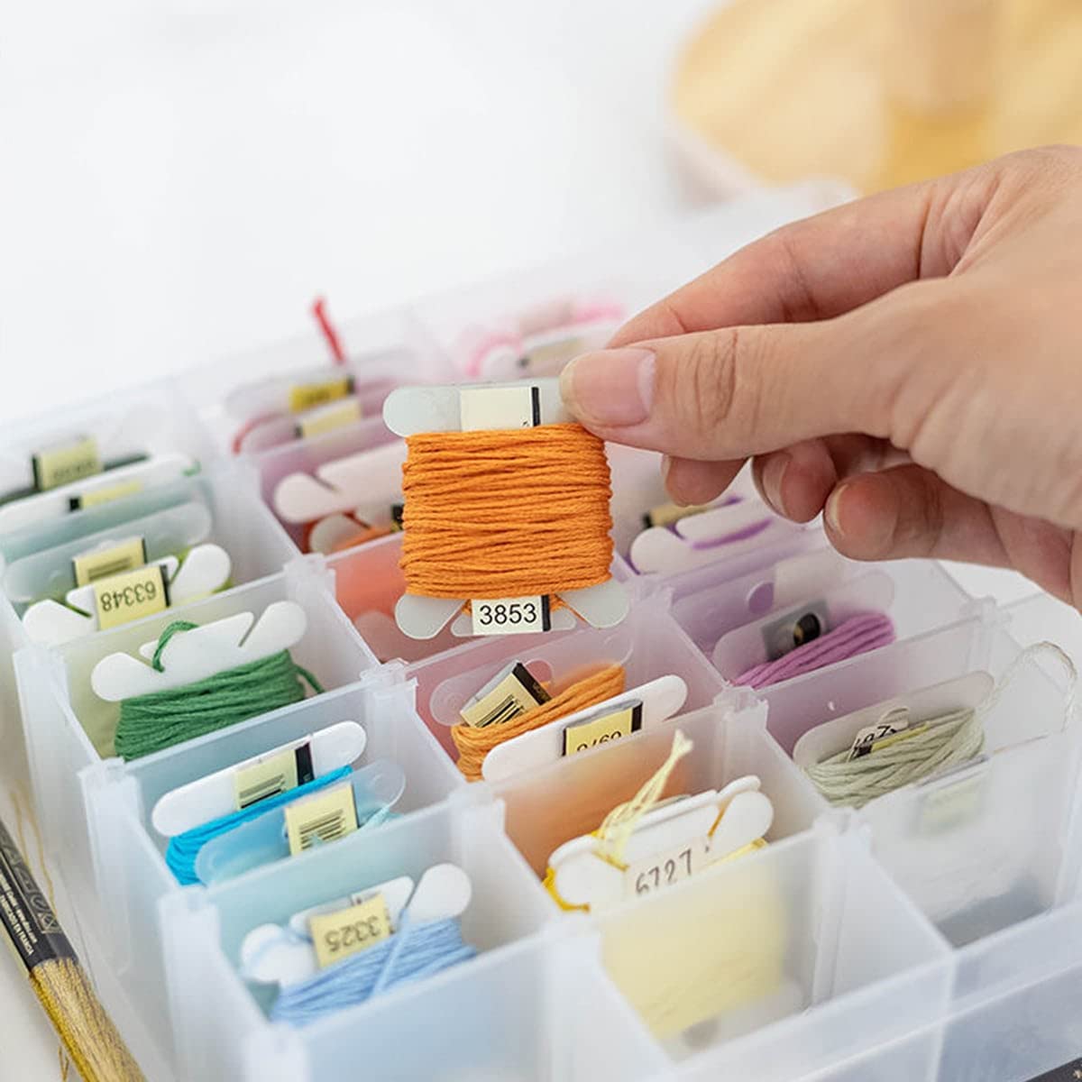 100/50PCS Plastic Bobbins Embroidery Thread Holder Craft Floss Cross Stitch Storage Board Card Organizer Sewing Accessories
