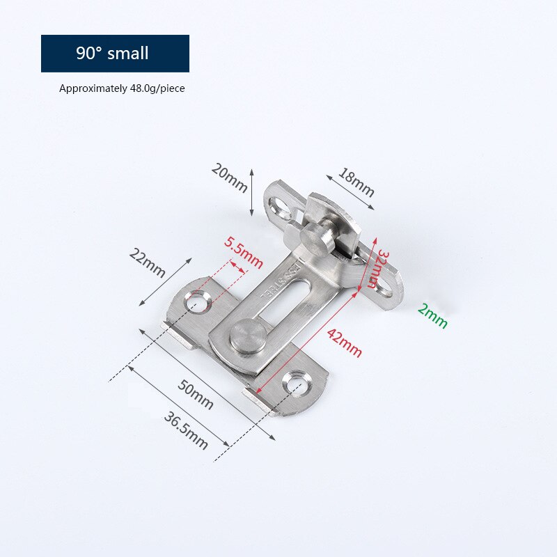 Stainless steel 90 degree door hasp door lock sliding door chain lock safety tool hardware for cabinet hotel: small