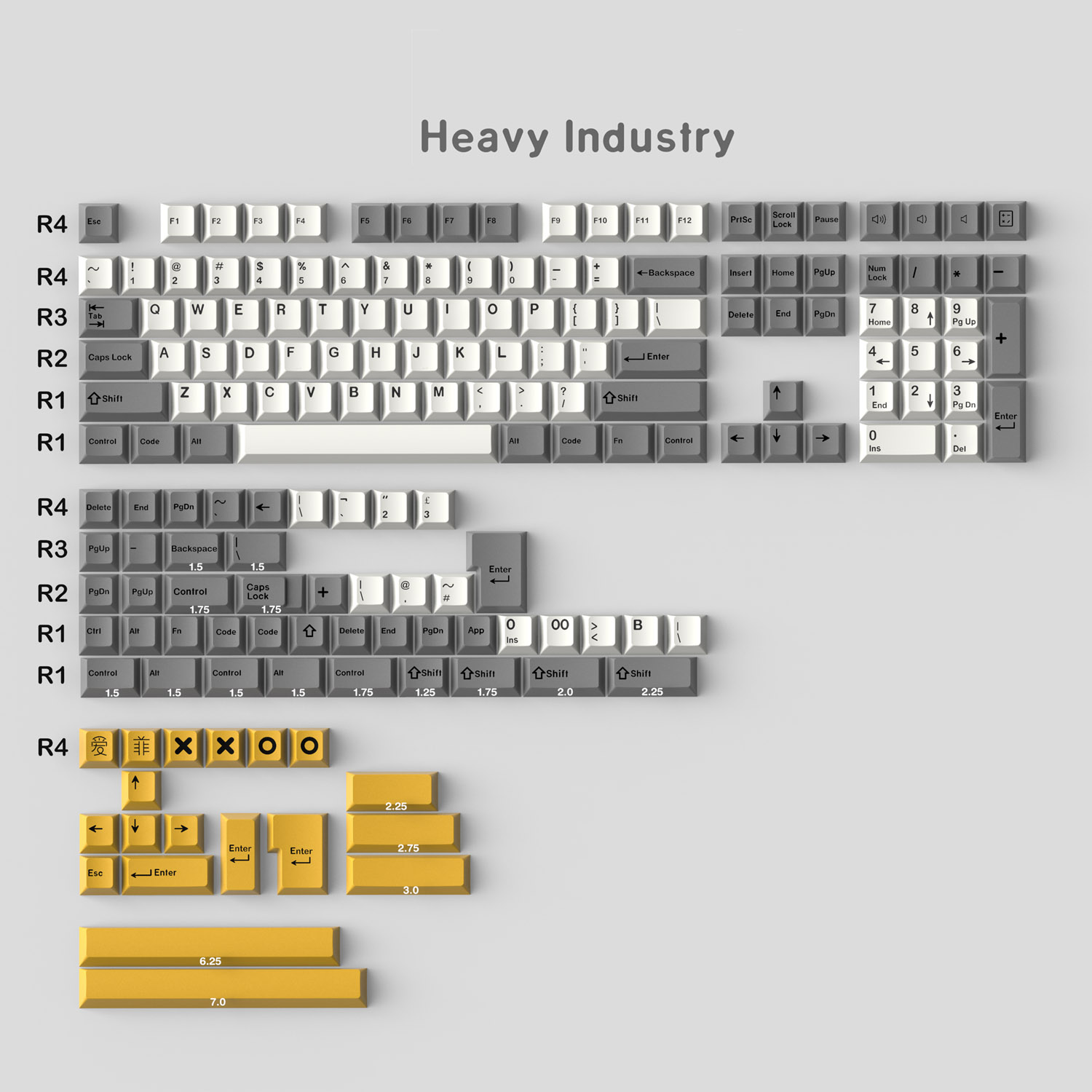 Teclado mecánico para Gaming GMK Merlin/Olivia/Aero, 173 teclas, perfil Cherry, doble disparo, para GMMK pro NJ68: Heavy Industry