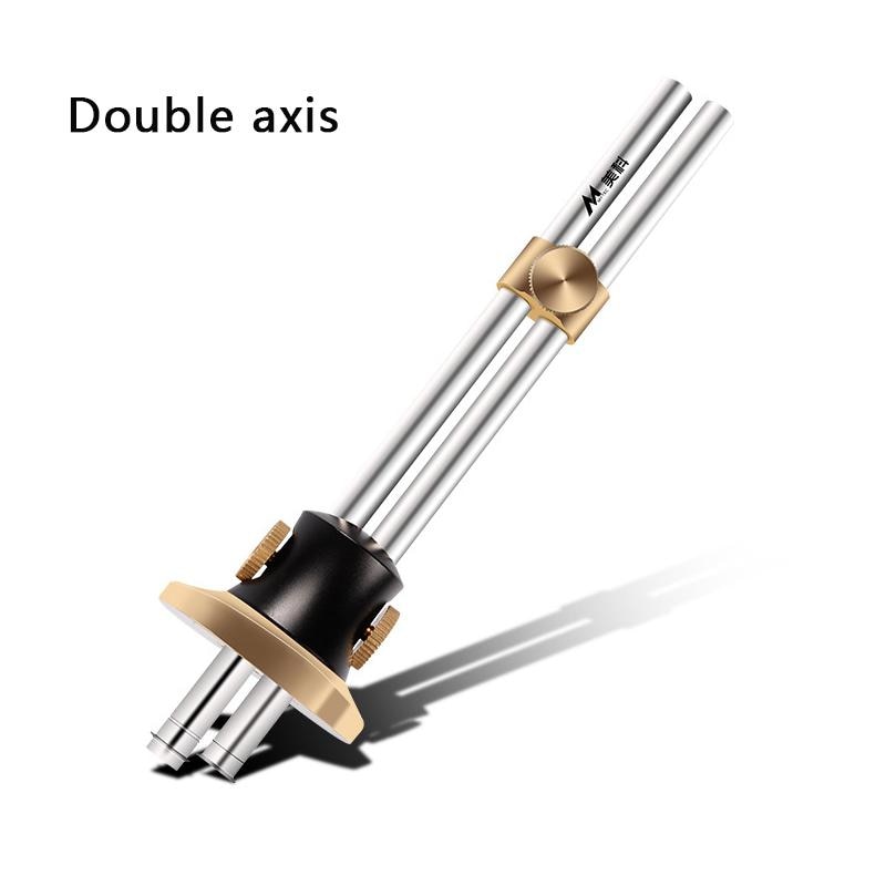 HiMISS Wheel Marking Gauge Woodworking Dovetail Marker Scribe Wood Marking Tool single double Head Mortise Gauge: double axis