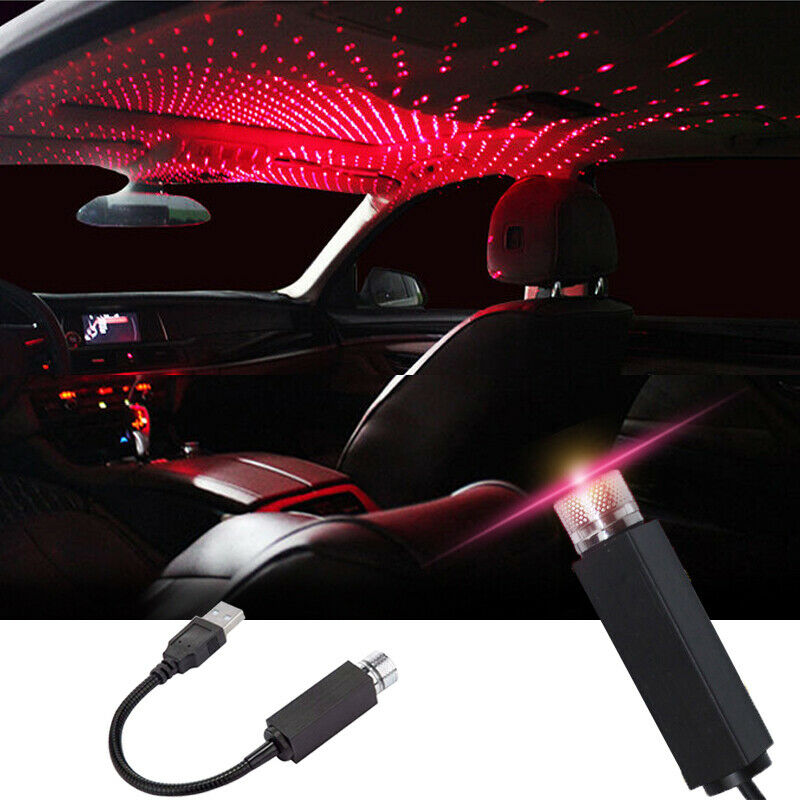 Mini LED COCHE techo estrella noche luz USB Lámpara decorativa proyector ambiente ajustable hogar techo Decoración Luz