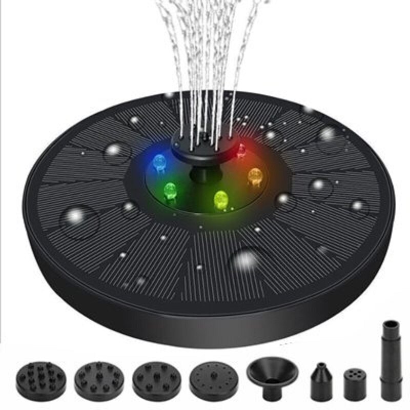 18CM Floating Solar Water Fountain Pool Waterfall LED light Fountain Garden Patio Decoration fountain Outdoor Bird Bath piscina