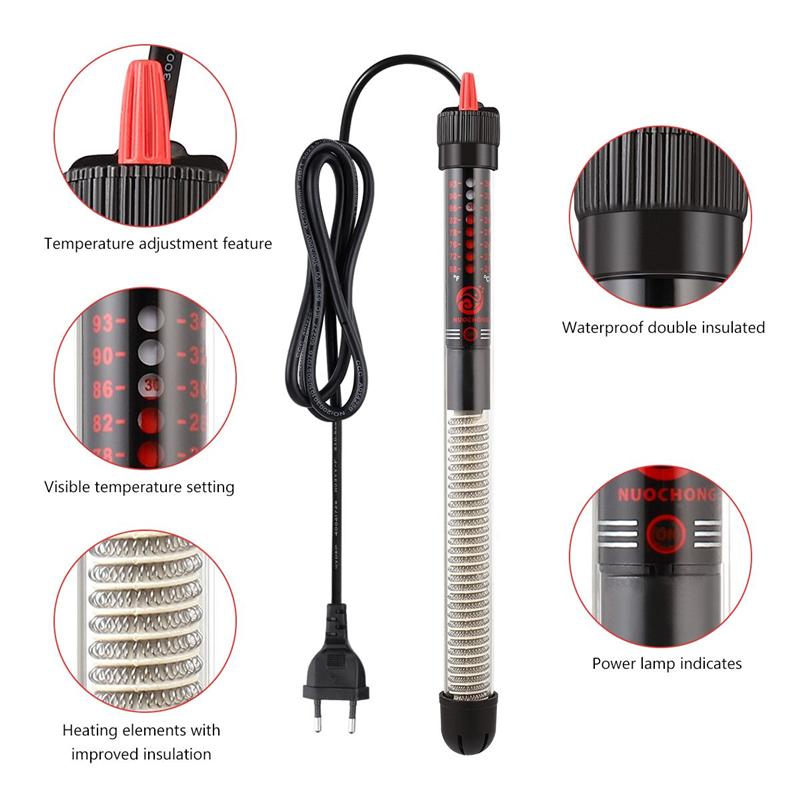 Submersible Aquarium Heater 300W EU Plug 220V Aquarium Heater Fish Tank Heater Aquarium Heating Rod For Fish Tank Pond Aquarium