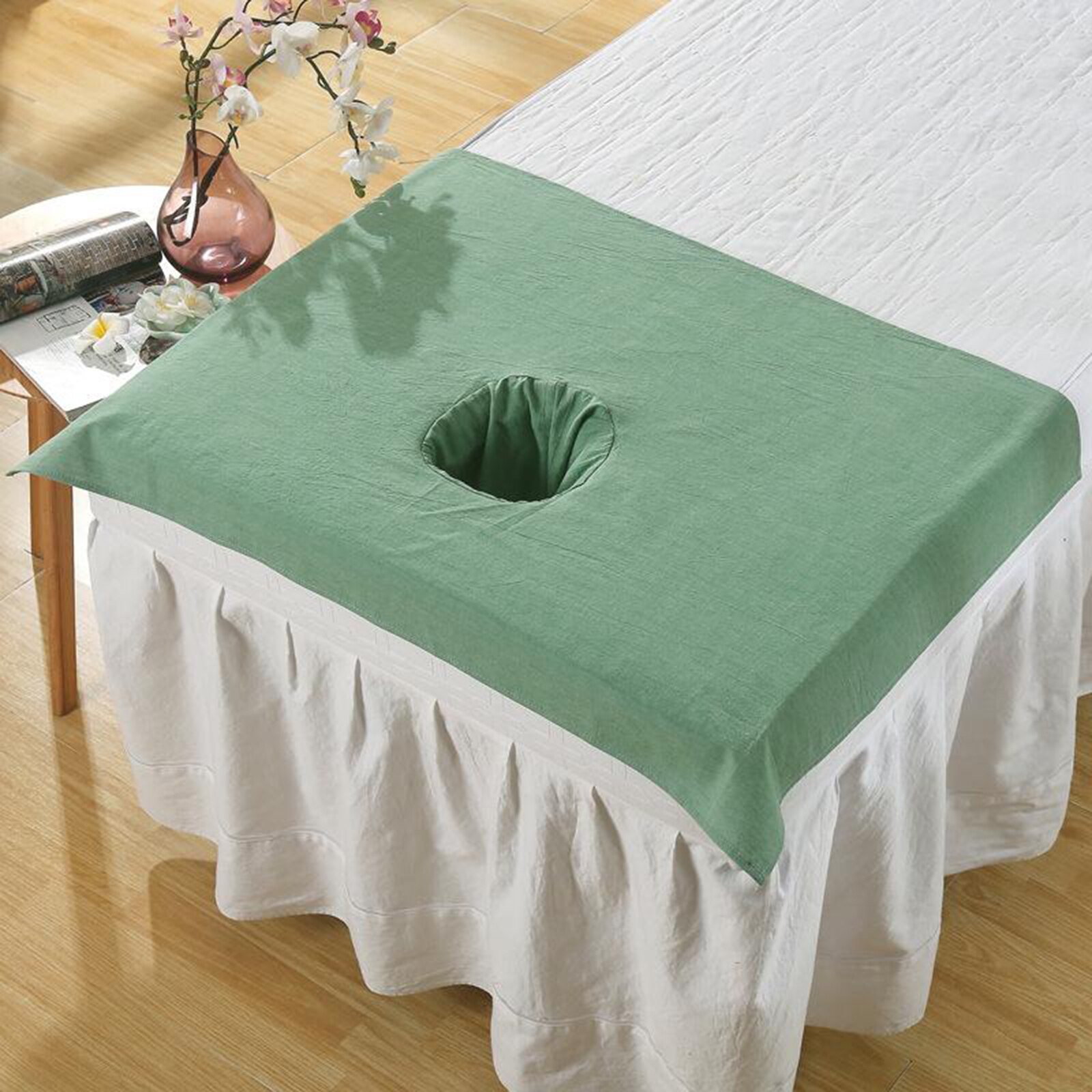 Toalla de algodón para SPA, Media funda de mesa de masaje, belleza, agujero para la cara, 50x70cm: F