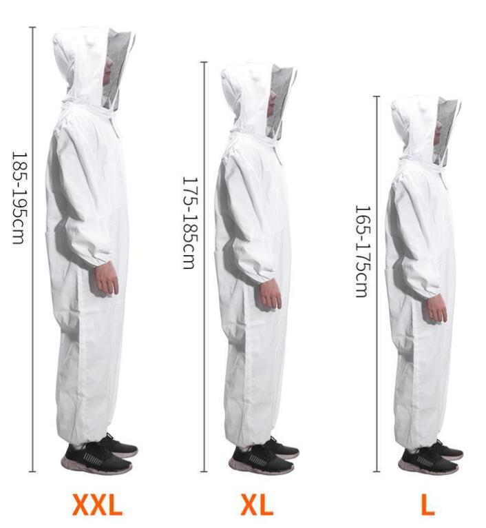 Imker Pak 1 Set Veiligheid Beschermende Jas Met Hoed Voor Anti Bee Vissen Ademende Sluier Bijenteelt Gereedschap Bee-Proof kleding: L