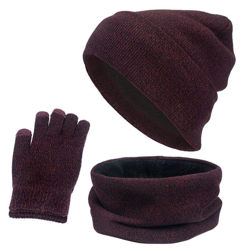 Pluss fløyels skjerf lue hanskesett varme luer berøringsskjerm hansker lue dame hansker sett luer gorras hombre panser caps menn: 7