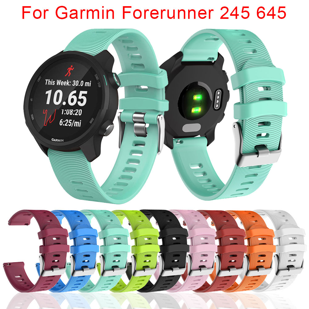 20mm silikonowy pasek do zegarków Watchband dla Garmin Vivoactive 3 HR Forerunner 245 645 inteligentny pasek na rękę bransoletka Huawei zegarek 2