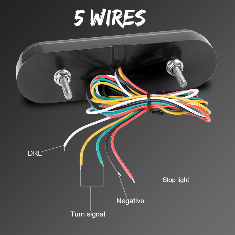 Luces traseras LED 3 en 1 para motocicleta, lámpara de freno trasero roja + amarilla con luz de señal de giro DRL para moto Dirt Pit bike ATV UTV