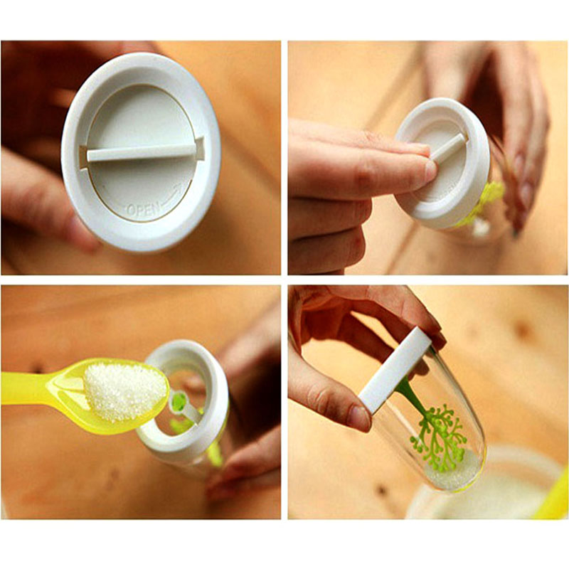 Pot d'assaisonnement en verre 4 pièces/ensemble mignon cuisine sel sucre épices poivre stockage polyvalent pour outil de stockage de cuisine