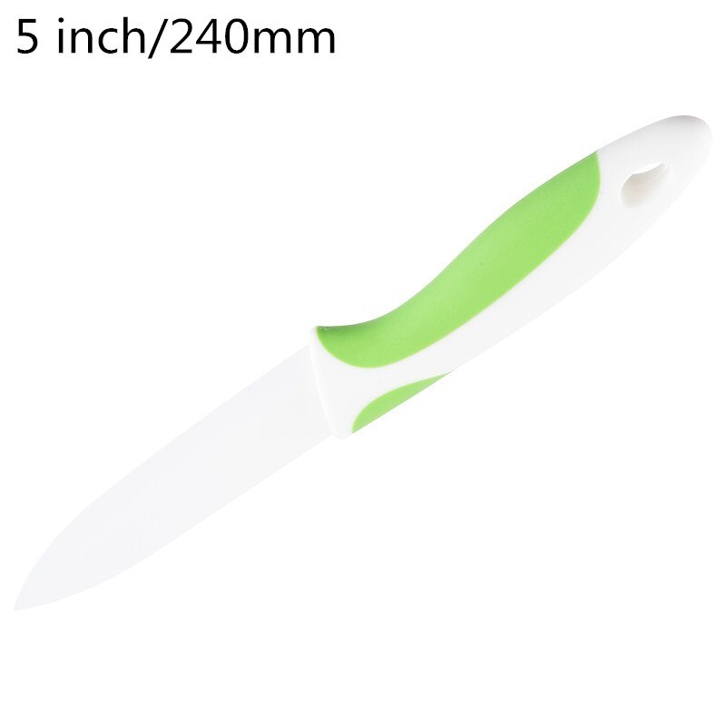 3/4/5 Inch Ceramic Kitchen Knives White Blade Colorful Handle Paring Pare Peel Slice Cooking Tool Ceramic Knife: 5 inch green