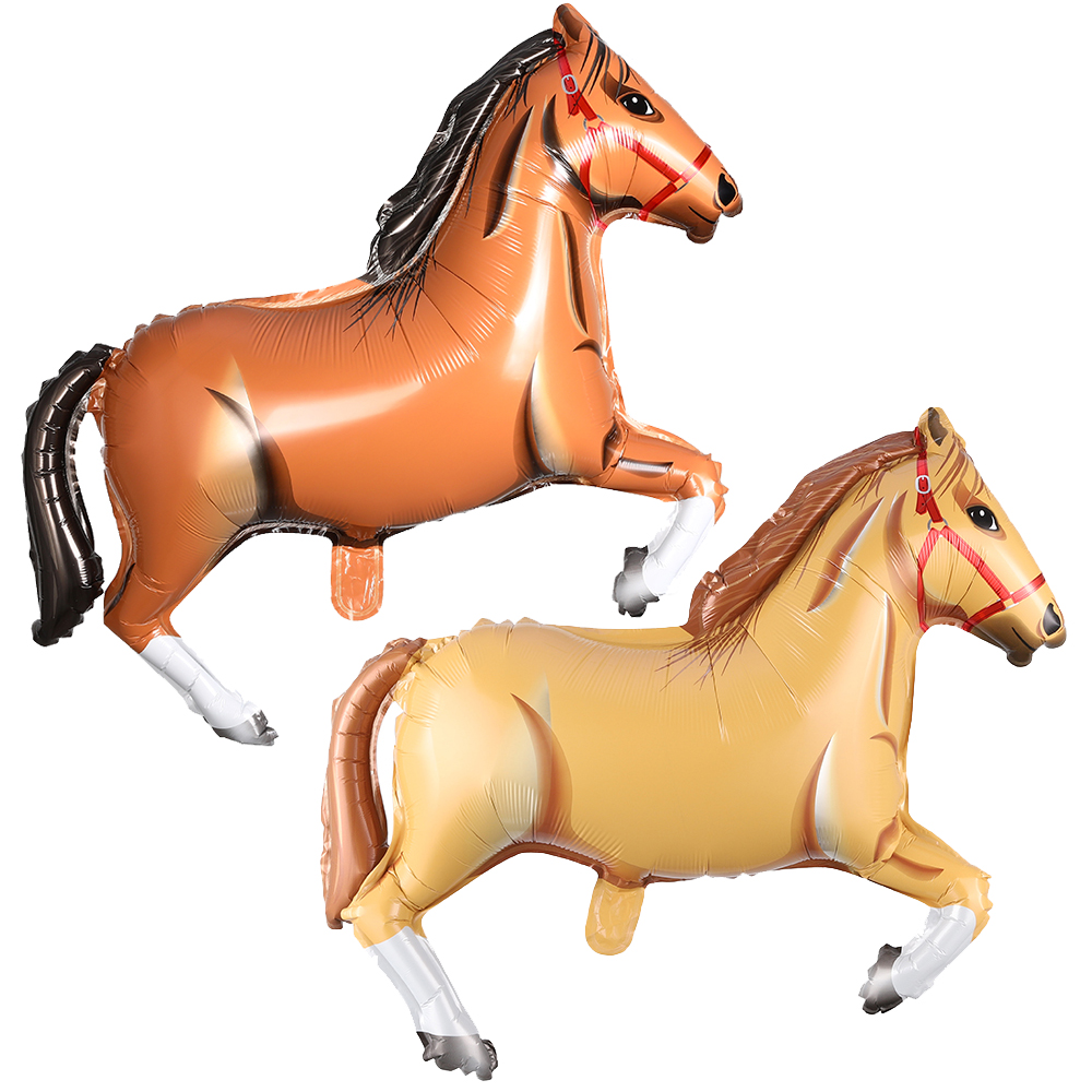 1/2pcs Large Black White Horse Balloon Aluminum Foil Horse-Shaped Balloons Cowboy Birthday Party Decoration Baby Shower Supplies: Olive
