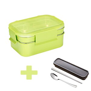 Lunchbox 2 lagen 304 roestvrijstalen thermo bento box voedselcontainer kantoormedewerker lunchbox kinderen bento box verwarmde lunchbox: Oranje