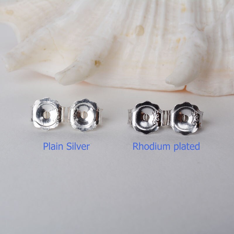 earnut,5.6mm solid 925 sterling silver earring backs friction butterfly back stopper plug ,1pair