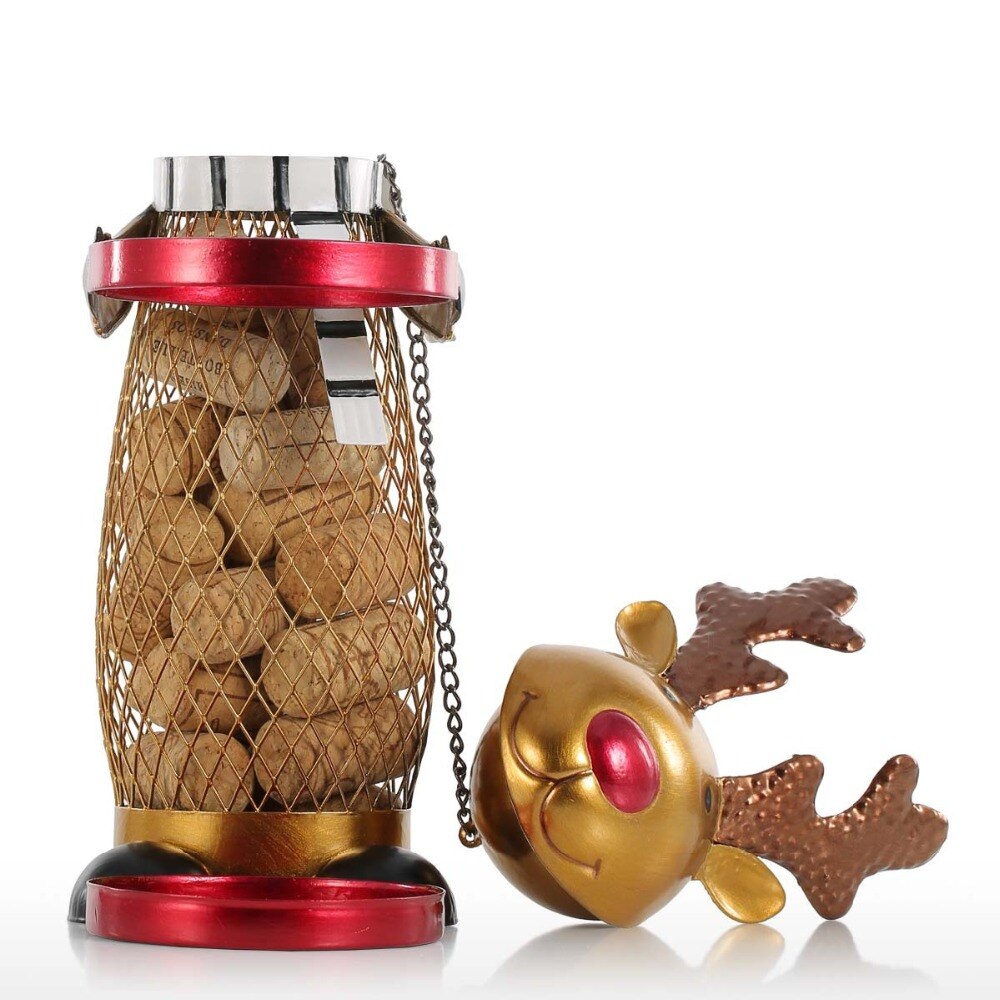 Elk Wide Rack Christmas Elk Red Wine Rack Cork Container Bottle ... – Grandado
