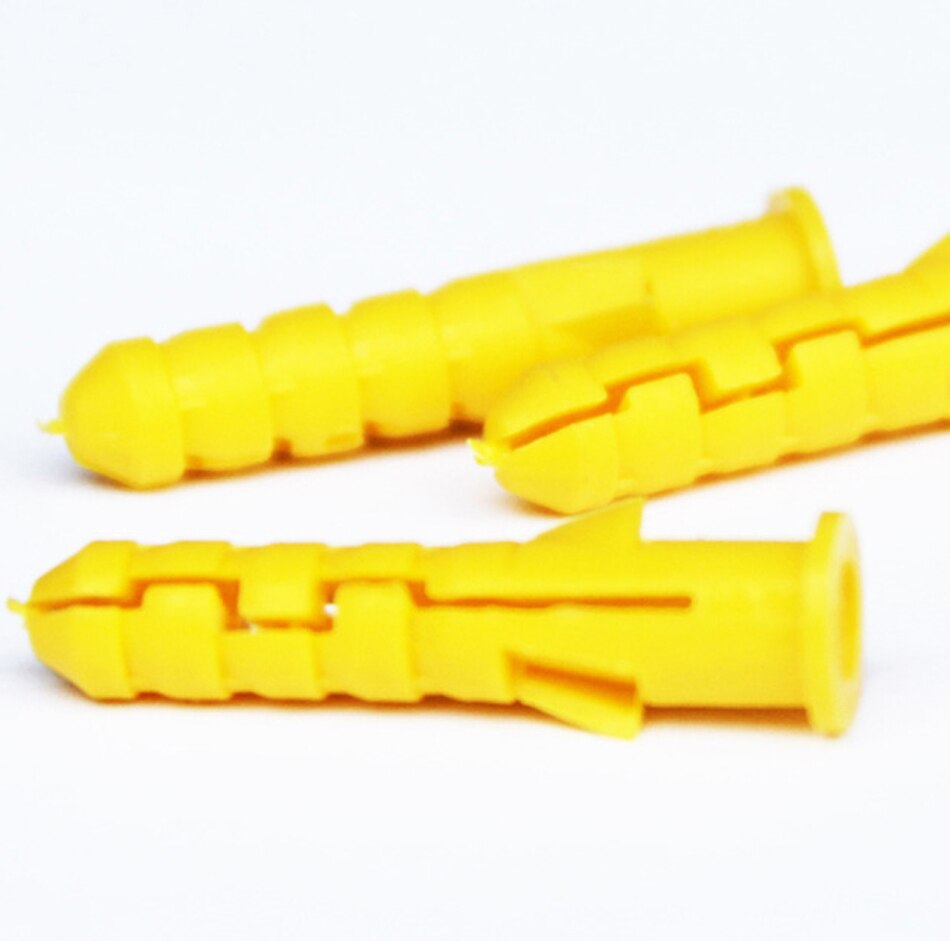 Ribbed Plastic Anchor Wall Plastic Expansion Pipe Tube Wall Plugs Drywall Screw 100pcs 6x30mm