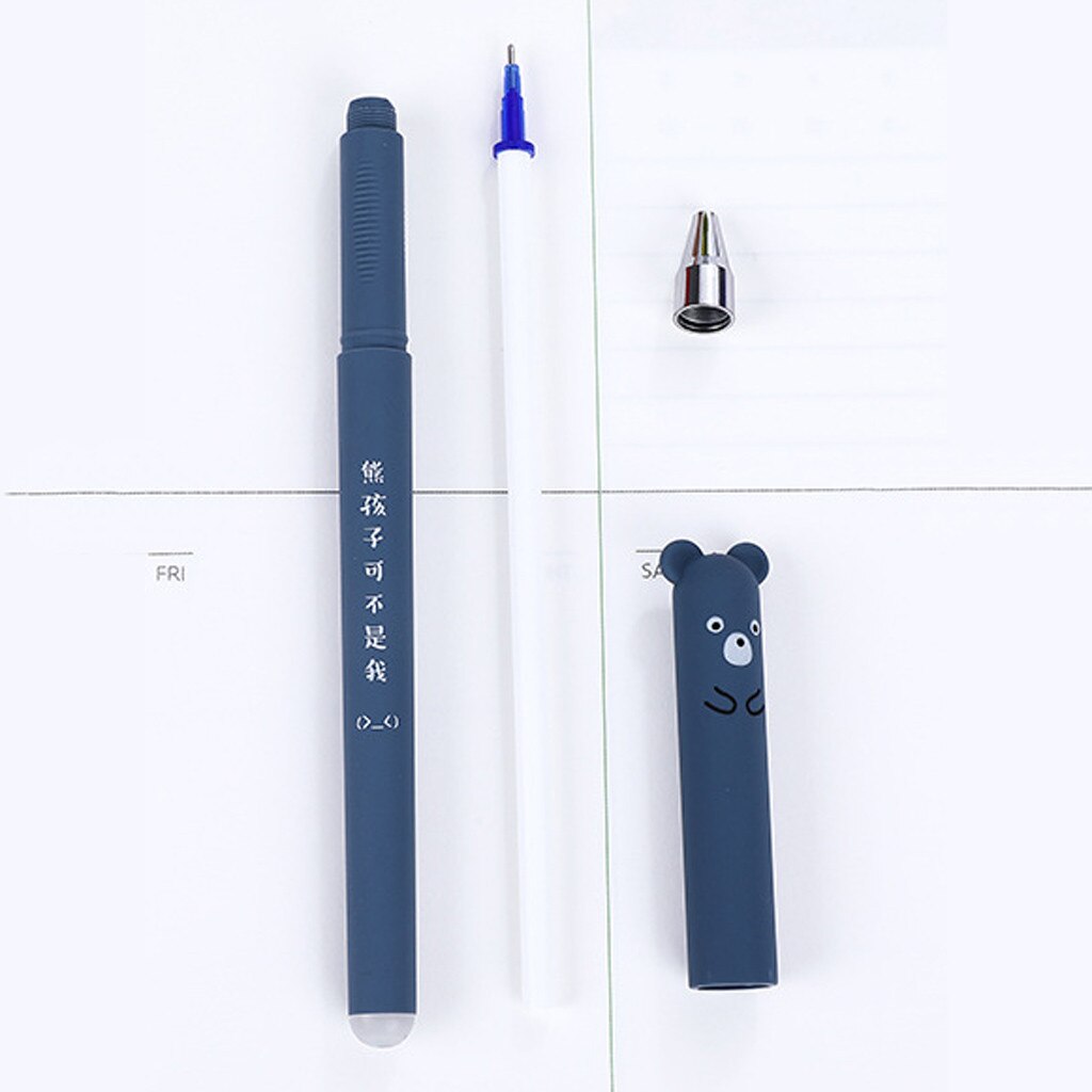 4 x cute cartoon cat gel pen ballpoint pen stationery school office sweet cute black cat 0.35mm blue student ink 2ML#50