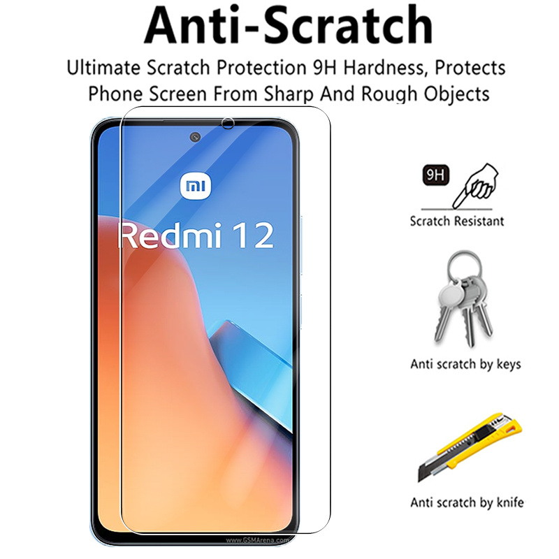 1-4Pcs Full Cover Tempered Glass For Xiaomi Redmi 12 4G Screen Protector Readmi Redmy 12 13 14 15 15C 13C Protective Armor Films