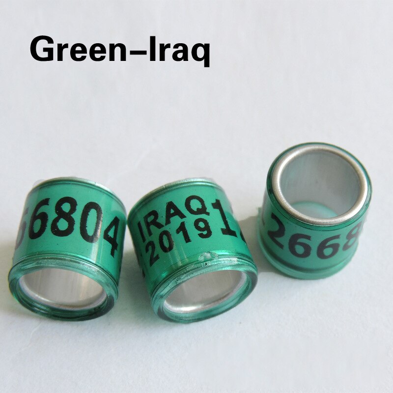 20PCS Bird Parrot Racing Pigeon Leg Foot Rings Digital Bird Foot Ring Supplies Accessories Durable Bird Training Tools: green  Iraq